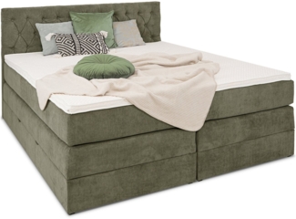 wonello Boxspringbett Verona 2, mit Bettkasten und wonello premium Topper 6 cm