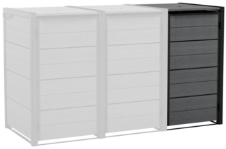 Keter Mülltonnenbox "Hide Away", 240L je Box, Anthrazit, Holzoptik, nahtlos erweiterbar