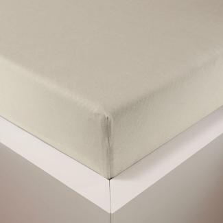 Traumschlaf Jersey Spannbettlaken Samtweich mit Tencel™ Lyocell|90x200 - 120x220 cm| creme