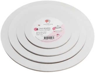 Wenburg Tortenplatte 4er-Set Tortenplatten, Pappe, Cake-Board Tortenteller beidseitig verwendbar Tortenplatte Pappe