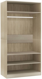 vidaXL '800228' Kleiderschrank, Spanplatte, Sonoma-Eiche, 100 × 50 × 200 cm