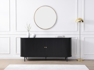 Vente-unique - Sideboard mit 2 Schiebetüren - MDF - Schwarz - SEVATO