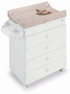 CAM Baby Mehrzweck-Wickelkommode Asia | Wickeltisch für 0-12 Monate | Mit Badewanne und Wickelauflage