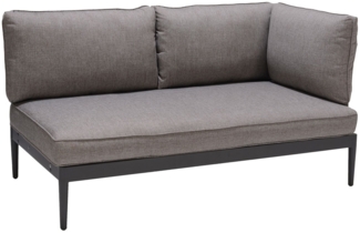 Gartensofa Topaz, Aluminium, Grau, 149 x 68 x 78 cm