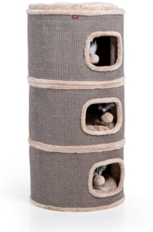 Canadian Cat Company Kratztonne Kratzbaum Tony, Kratztonne mit Kratzteppich, beige, ca. 45 x 45 x 90 cm