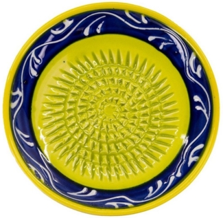 Kaladia Multireibe 12cm Reibeteller in grün & blau, Keramik, handbemalte Küchenreibe - Made in Spain