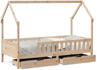 vidaXL Kinderbett mit Schubladen 90x190 cm Massivholz Kiefer 3302038