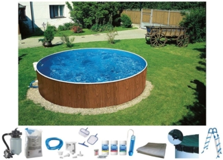 my POOL BWT Rundpool MAONI 4 (Komplett-Set, 9-tlg), Aufstellpool in Holzoptik in verschiedenen Größen