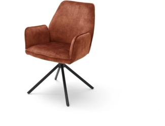 2er-Set Armlehnstuhl 'Ottawa' - Veloursoptik Rostbraun