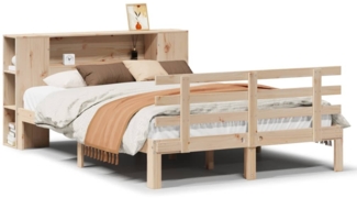 vidaXL Massivholzbett mit Regal ohne Matratze 150x200 cm Kiefer 3322712