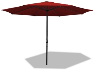 Clanmacy Sonnenschirm Ø3.5m Gartenschirm Ampelschirm Marktschirm Strandschirm UV Rot, LxB: 350x350 cm, Stabiler knickbar/für Garten, Balkon, Terasse/Sonnenschutz
