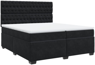 vidaXL Boxspringbett mit Matratze Schwarz 200x200 cm Samt 3291010