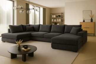 Ecksofa FABIO 328x182 cm mit Schlaffunktion, Bonellfederkern und Bettkasten
