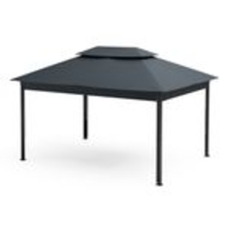 Blumfeldt Grandezza Cortina Pavillon 3x4 – Stahlrahmen, Aufrollbare Seitenteile, Wetterfest & UV-Schutz, Gartenpavillon Beige