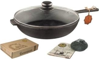 Maysternya Gusseisen Bratpfanne mit Deckel 24 cm