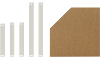 shelfplaza HOME 90x60 cm Fachboden-Set Eckregal in weiß für HOME Eckregale mit 175 kg Traglast pro Boden