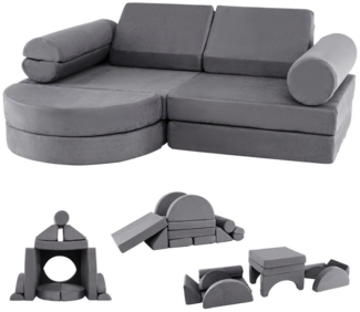 COSTWAY Kindersofa, 13 Teile, Modulares Spielsofa für Kinder, Schaumstoff