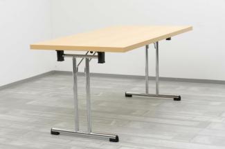 Klapptisch KL16 160x80cm Buche Gestellfarbe: Chrom