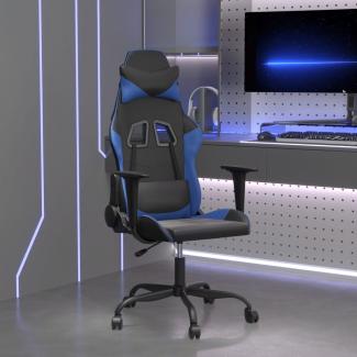 vidaXL Gaming-Stuhl mit Massagefunktion Schwarz und Blau Kunstleder 345399