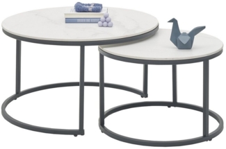 Couchtisch >Gino< (2er Set) in weiß, Keramik - 42x80cm (HxD)