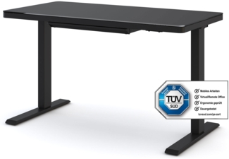 ASSMANN Höhenverstellbarer Schreibtisch Vindaro Schwarz 120 x 60 x 118 cm Metall