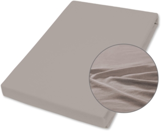 Traumhaft gut schlafen Jersey-Elasthan Spannbetttuch, verschiedene Farben und Größen, Farbe: Taupe, Größe: 140-160 cm x 200 cm