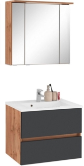 welltime Badmöbel-Set Lucca, (2-St), Breite 60 cm, mit LED-Spiegelschrank