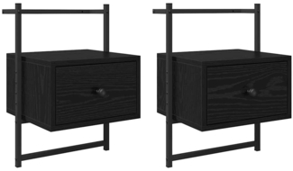 vidaXL Nachttisch 2 pcs Schwarz Eichen-Optik 35 x 30 x 51 cm 882168