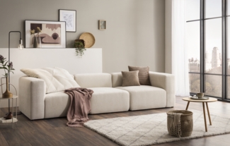 DOMO. collection Sofa 800013, 3-Sitzer Garnitur, rechteckig, gepolsterte Rückenlehne, Modul-Element, 3er Couch, Polsterganitur, 301 x 108 x 69 (BxTxH), natur