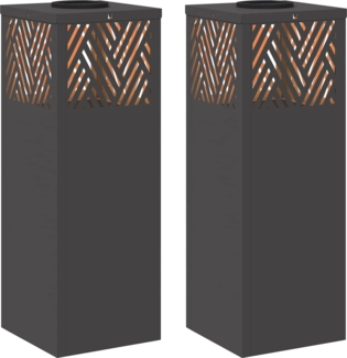 vidaXL Solar LED Weg Licht 2 pcs Schwarz Kalt gewalzter Stahl 879723