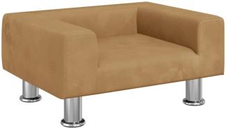 vidaXL Kindersofa Braun 50x40x26,5 cm Samt