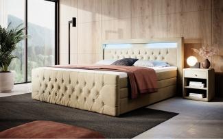 Boxspringbett Gloria 160x200 H2 Beige