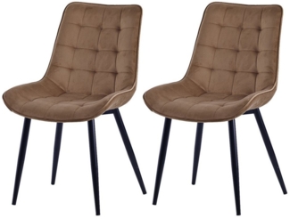 HOMAVO Esszimmerstuhl YZ2 STUHL-SET 2 Stück in Samt oder Webstoff (2Set)