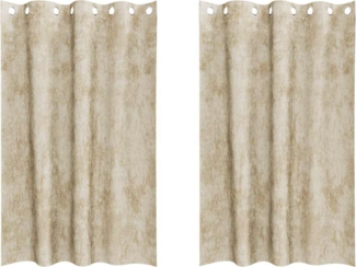 vidaXL Vorhang mit Vorhängen 2 pcs Creme 175 x 140 cm Samt 4107664