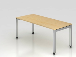 Schreibtisch JS19 U-Fuß eckig 180x80cm Ahorn Gestellfarbe: Silber