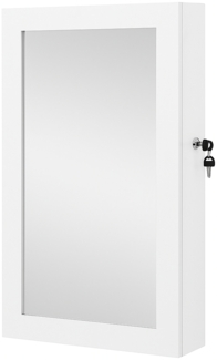 Songmics Schmuckschrank zur Wandmontage und abschließbarer, JBC51W, Holz weiß, 67 x 10 x 37 cm