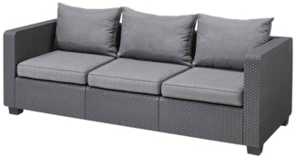 Allibert Salta 3-Sitzer anthrazit - Rattanoptik, wetterfest, Garten, Outdoor