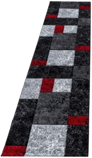 Kurzflor Teppich Hara Läufer - 80x300 cm - Rot