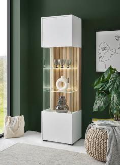 INOSIGN Vitrine Hudson in moderner Trendfarbe, Griffe aus Metall (Schwarz), Höhe 180 cm