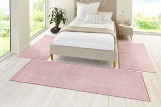 Kurzflor Bettumrandung Pure - rose - 70x140/70x140/70x230 cm