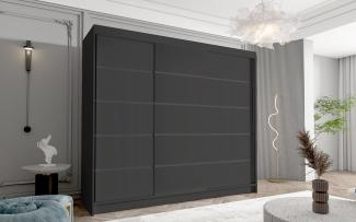 Sofnet Kleiderschrank Davos VII (mit Schiebetüren und Kleiderstange) Schwebetürenschrank mit 3 Türen, Schiebetürenschrank - 250x215x58 cm