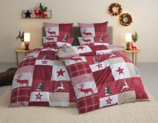Home affaire Bettwäsche Nicholas, Microfaser, 2 teilig, Weihnachtsbettwäsche, Winter, in 3 Qualitäten verfügbar