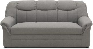 DOMO. collection Berlin Sofa, Klassische Couch, Polstergarnitur mit Federkern, hellgrau, 3 Sitzer