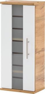 Schildmeyer Nitro Hängeschrank 144223, Holzwerkstoff, Eiche Landhaus Dekor/weiß matt, 30,3x20,5x70,8 cm