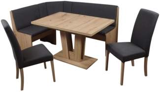 Stolebaenk Eckbankgruppe Duisburg Artisan VE/VADUAR Artemis, (Eckbankgruppe, 1 x Eckbank, 1 x Tisch, 2 x Stuhl)