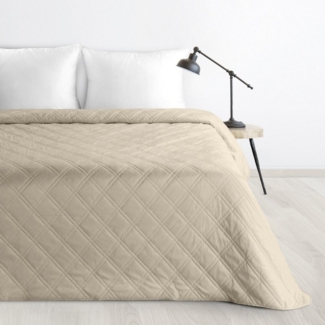 Design91 Tagesdecke Steppdecke LUIZ8 aus Samt Weicher Bett- und Sofaüberwurf, Elegante Bettdecke aus weichem Velours mit Rautenmuster