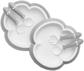 BabyBjörn Tellerset Grau Grau