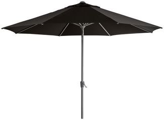 Sonnenschirm Abriola von Brafab aus Aluminium, rund und neigbar, Schwarz, Ø 330 cm