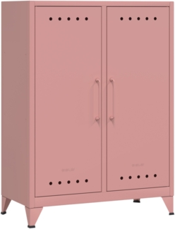Bisley Fern Middle Sideboard aus Metall | Metallschrank im Retro-Instustrial Design in pastellpink, FERMID-620