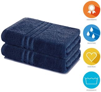 Lavea Badetuch Elena 2er Set Badetücher 100x150 cm, Duschtuch, 500 g/m² Frottier, weich & saugstark, pflegeleicht